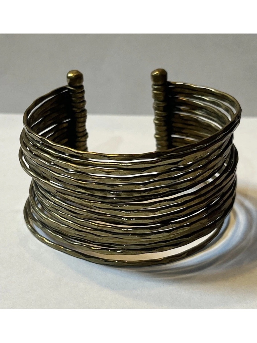 Vintage Brass Woven Wire Cuff Bracelet